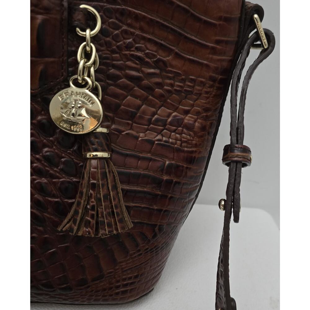 Brahmin Asher Satchel Pecan Melbourns Leather Tote Crossbody Bag Medium - Picture 3 of 16